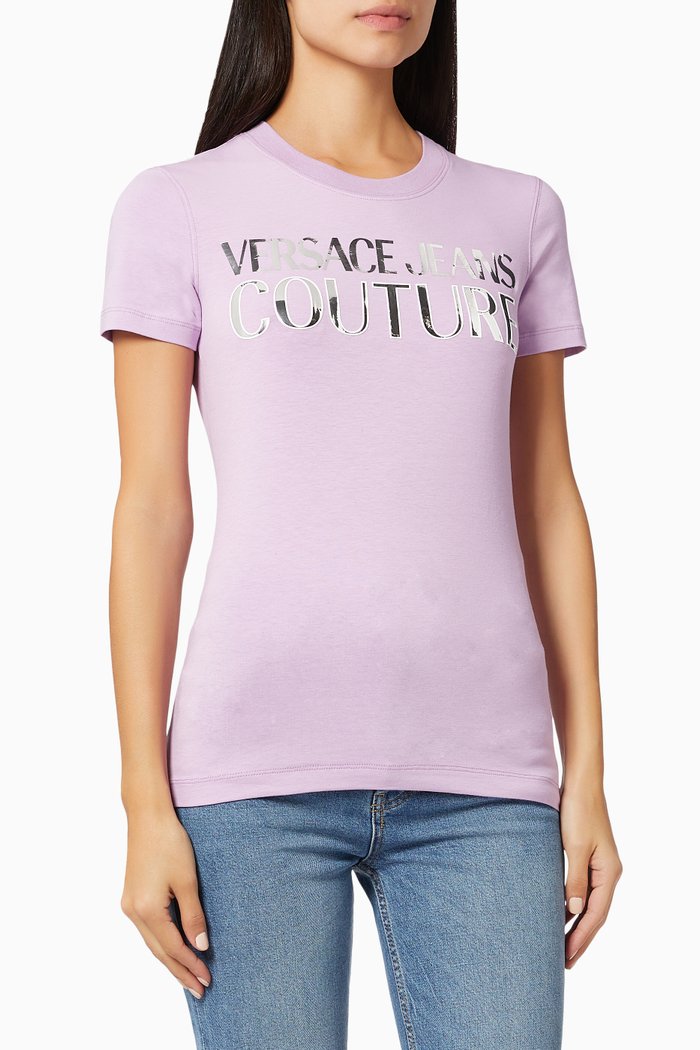 

Mirror Logo T-shirt in Cotton Jersey, Pink