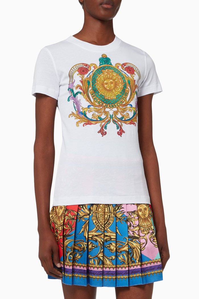 

Regalia Print T-shirt in Organic Cotton Jersey, White