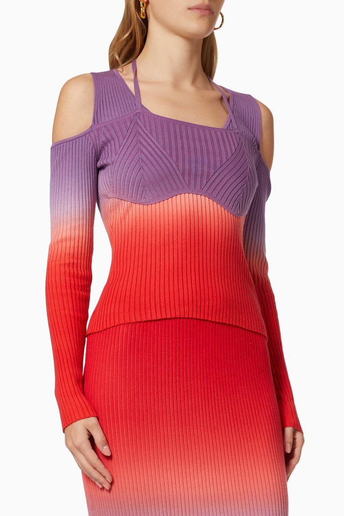 Cold-shoulder Top, Multicolour