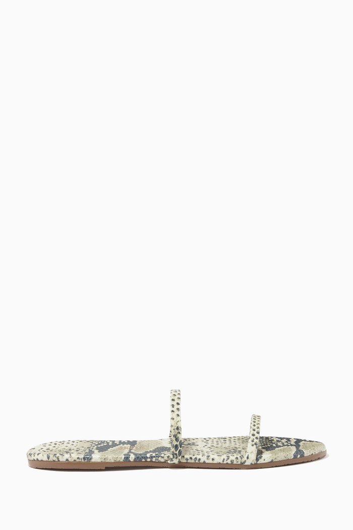 

Gemma Exotic Slides in Snake-embossed Leather, Grey