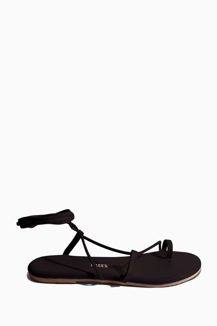 

Jo Lace-up Sandals in Smooth Leather, Black