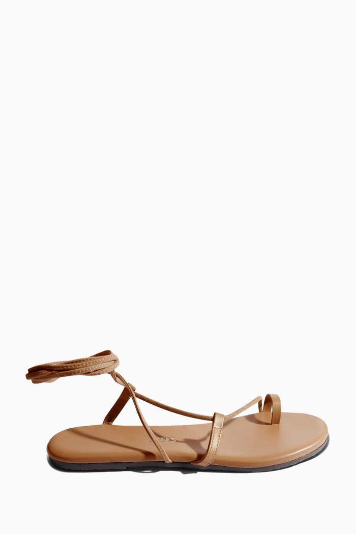 

Jo Lace-up Sandals in Smooth Leather, Brown