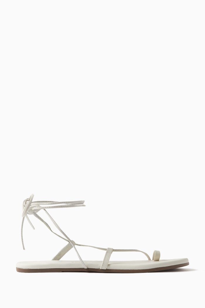 

Jo Lace-up Sandals in Smooth Leather, White