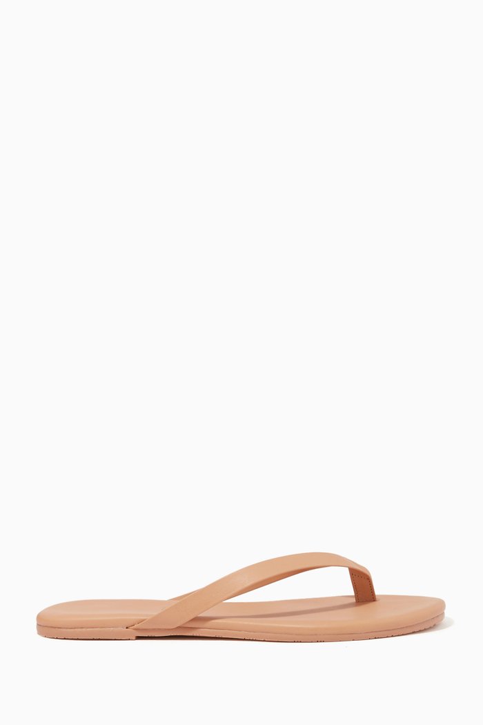 

The Boyfriend Matte Flip Flops in Nappa, Neutral
