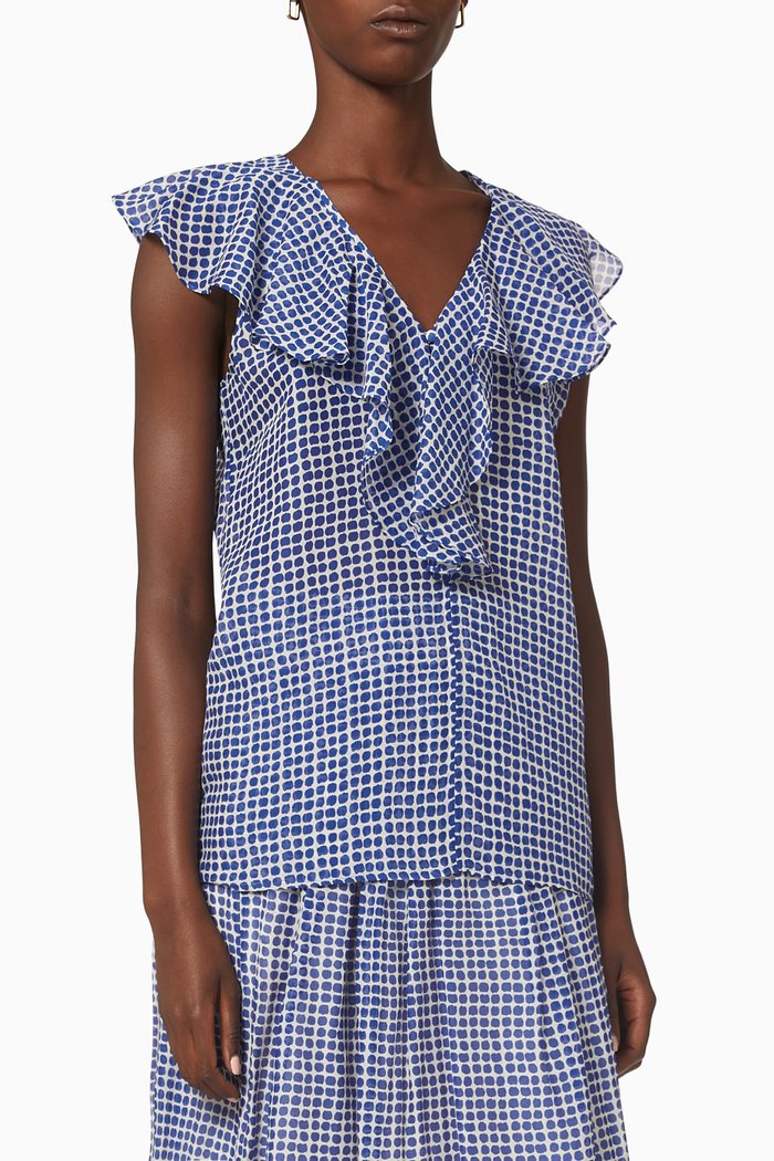 

Ocarina Ruffle Top, Blue