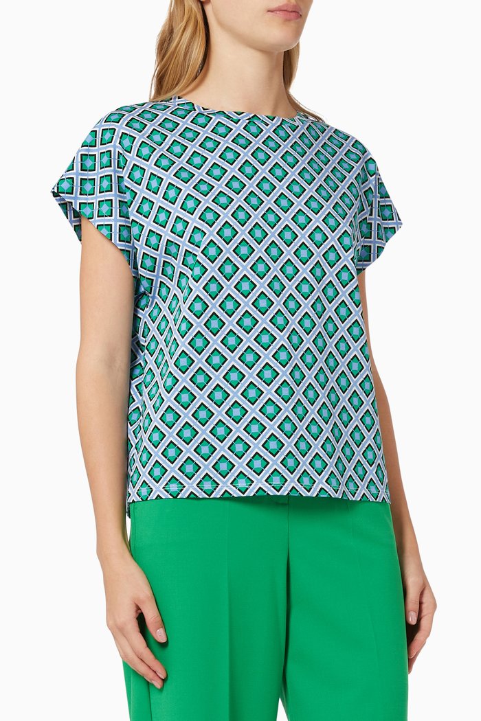 

Jadi Pattern T-shirt in Viscose, Green
