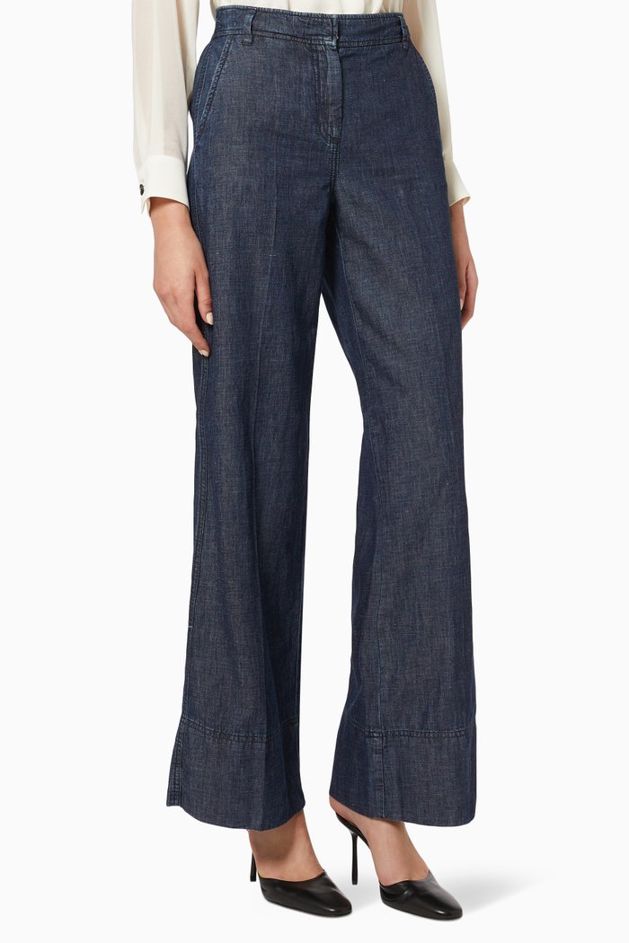 

Wide-leg Jeans in Stretch Denim, Blue