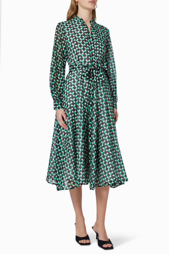 

Gabbia Shirt Dress in Cotton, Green