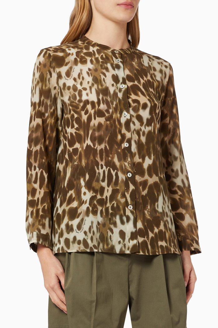 

Argo Crepe Shirt in Silk, Green