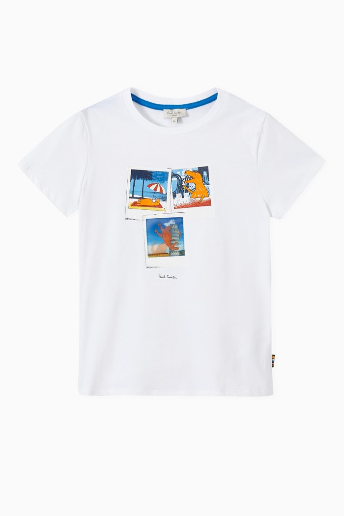 

Graphic Print T-Shirt in Jersey, White