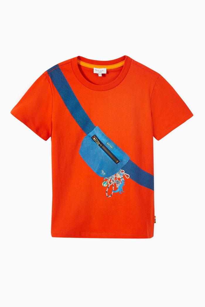 

Waist Bag Print T-Shirt in Jersey, Orange