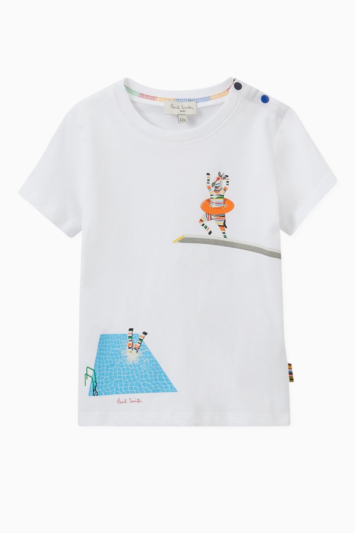 

Zebra Print T-shirt in Cotton, White