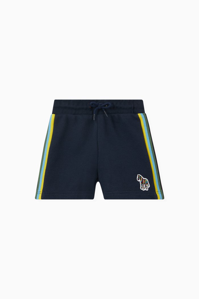 

Multi Stripes Tape Shorts in Cotton, Blue