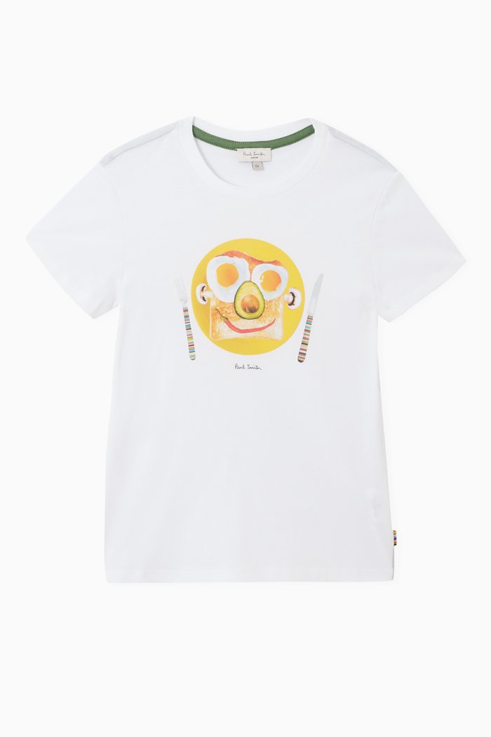 

Quirky Print T-Shirt in Jersey, White