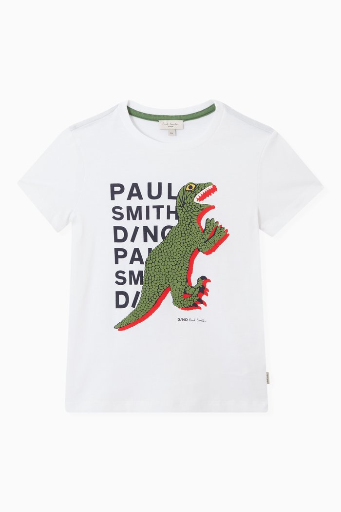 

Dinosaur Print T-Shirt in Cotton, White