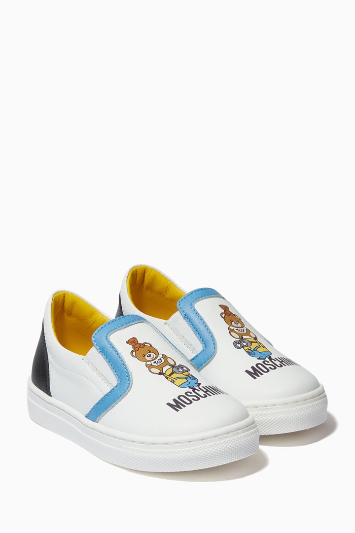 

Minion Slip On Sneakers in Leather, White