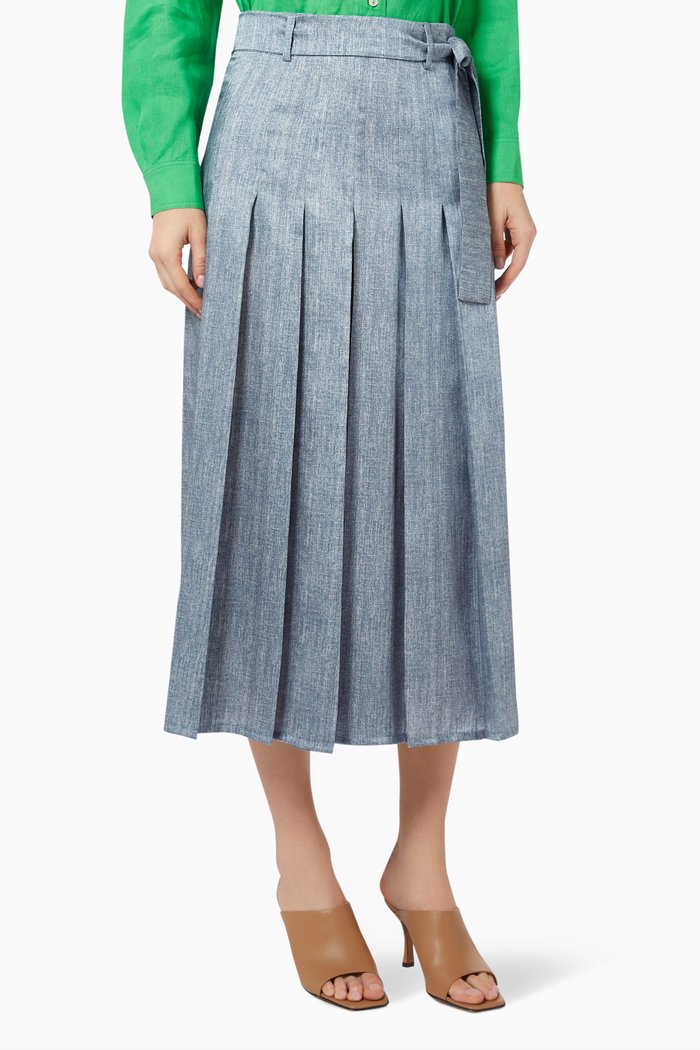 

Paraggi Pleated Culottes in Nylon, Blue