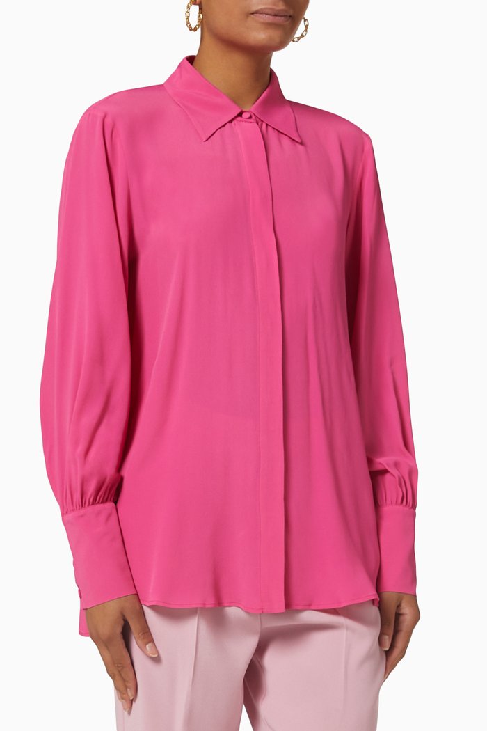 

Trani Shirt in Silk Blend Crepe, Pink