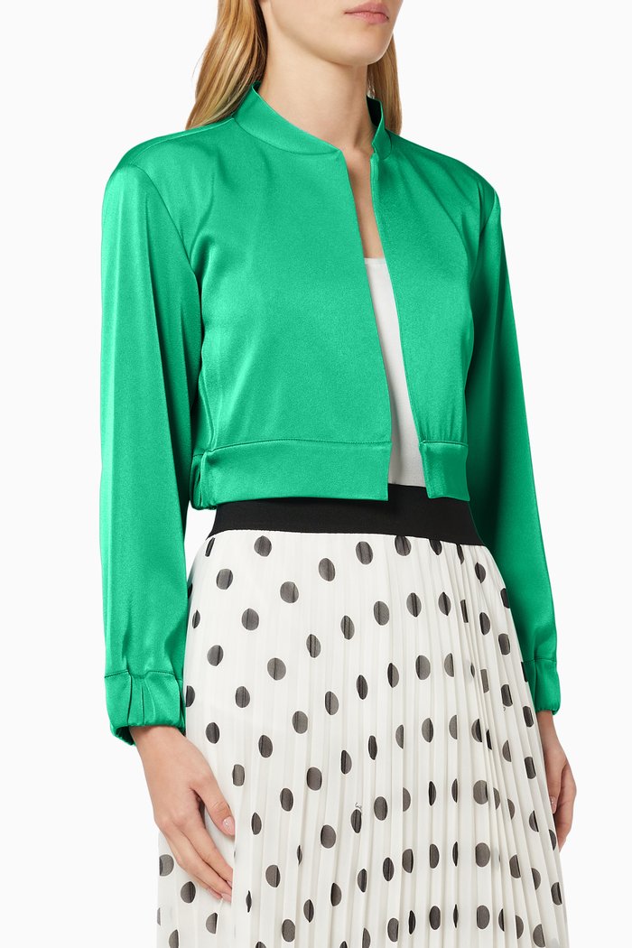 

Ortona Bomber Jacket in Satin, Green
