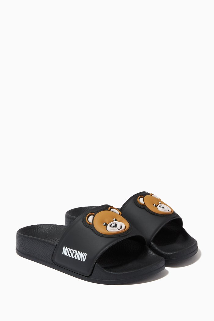 

Teddy Bear Slides in Rubber, Black