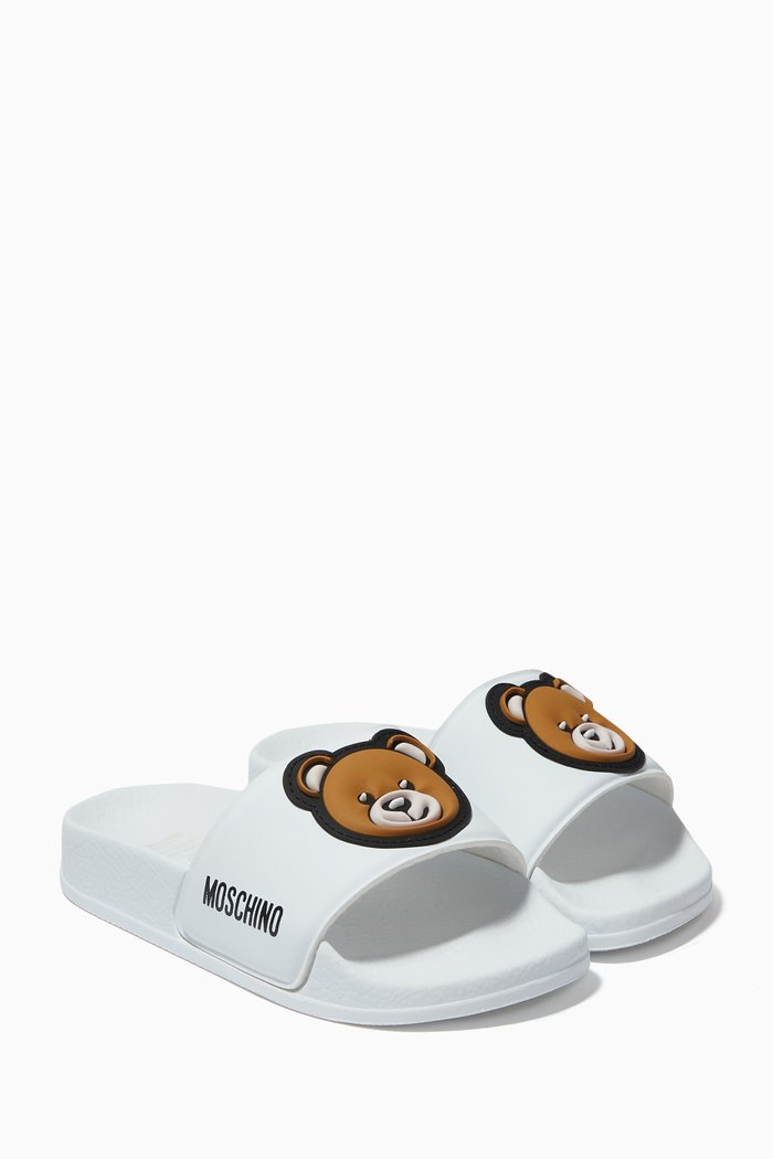 

Teddy Bear Slides in Rubber, White