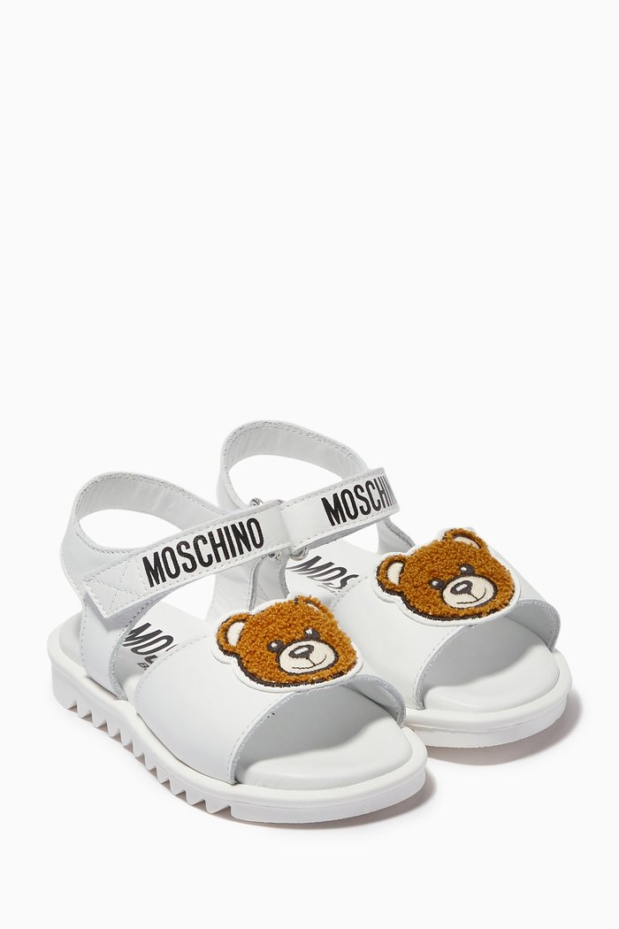 Toy Bear Sandals in Leather, White