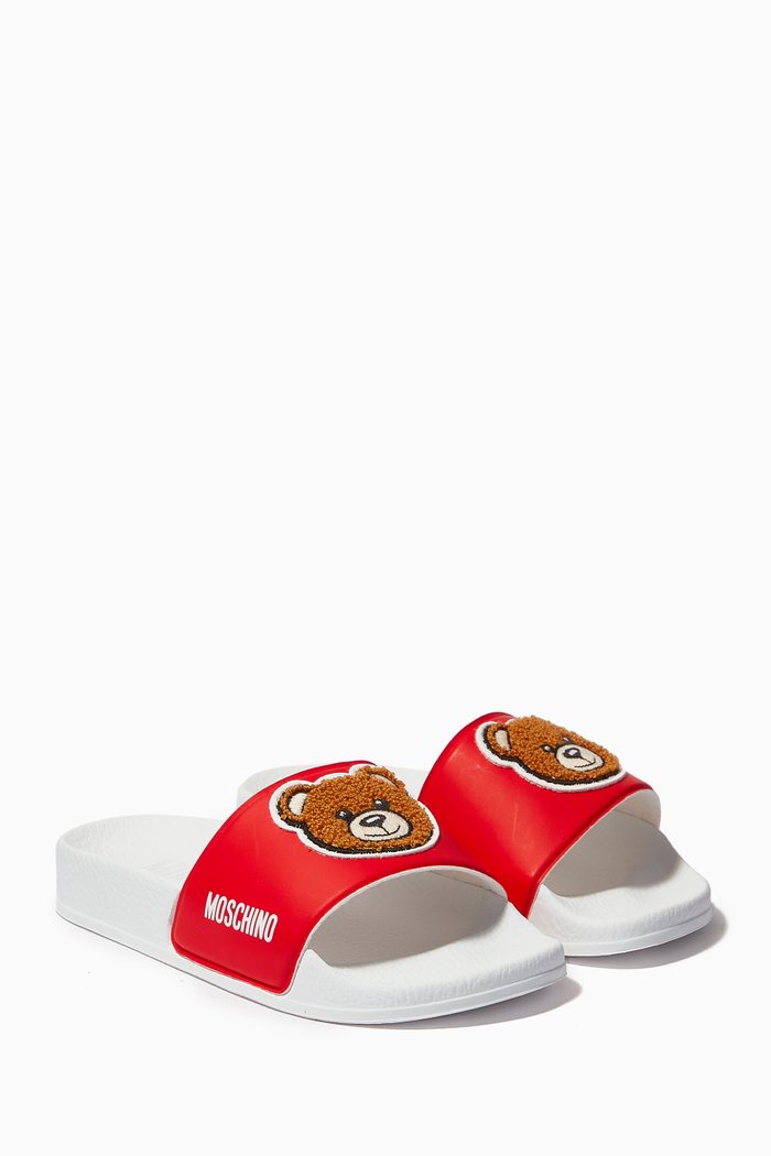 

Teddy Bear Slides in Rubber, Red