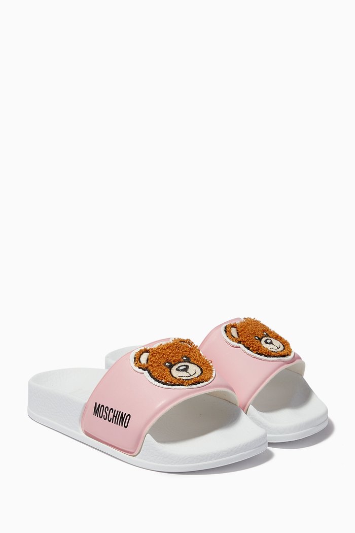 

Teddy Bear Slide Sandals, Pink