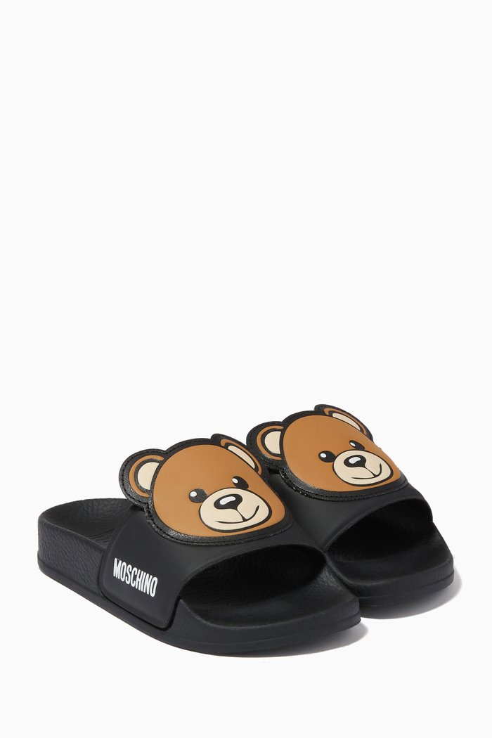 

Macro Teddy Bear Slides in Rubber, Black