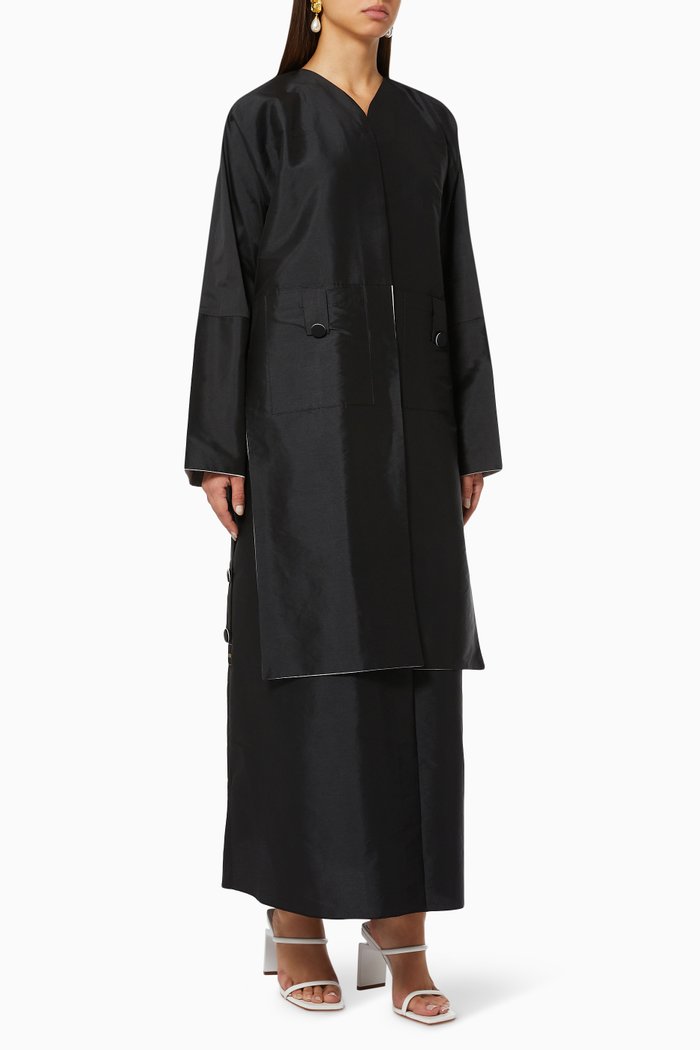 

Button Abaya, Black