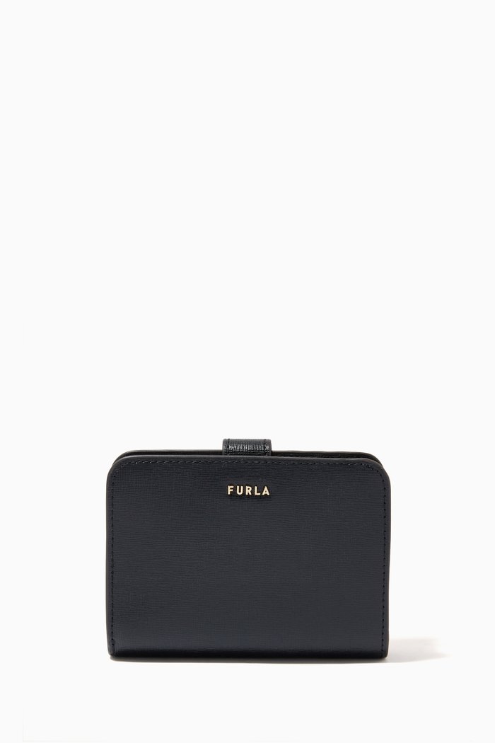 

Babylon Zip Around Wallet in Textured Leather, Black