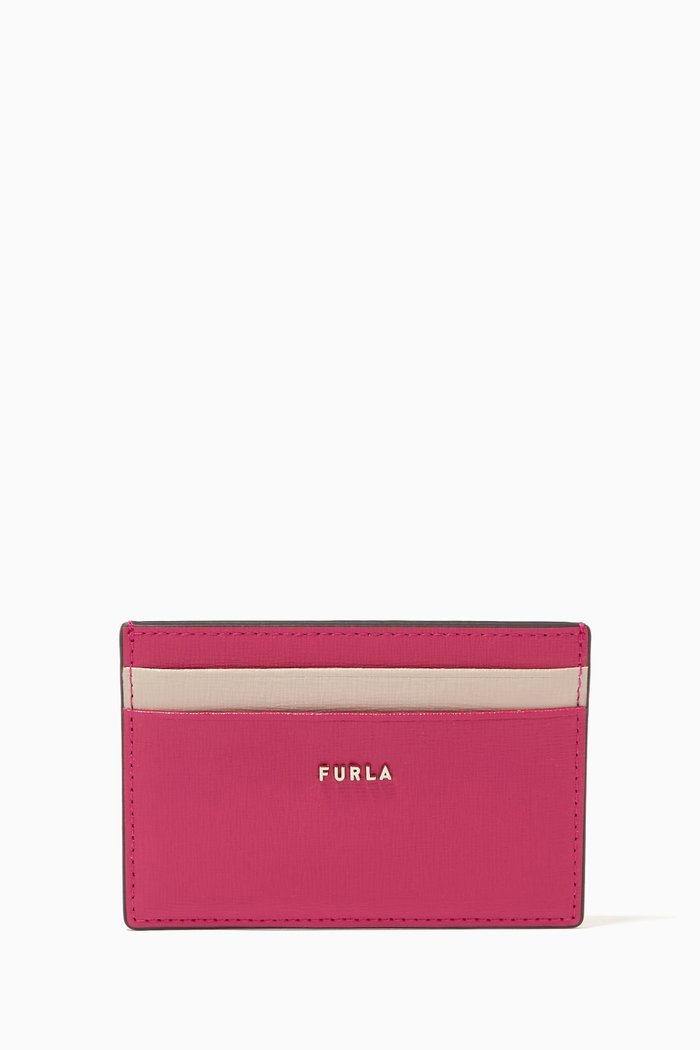 

Furla Babylon Small Card Case in Leather, Pink