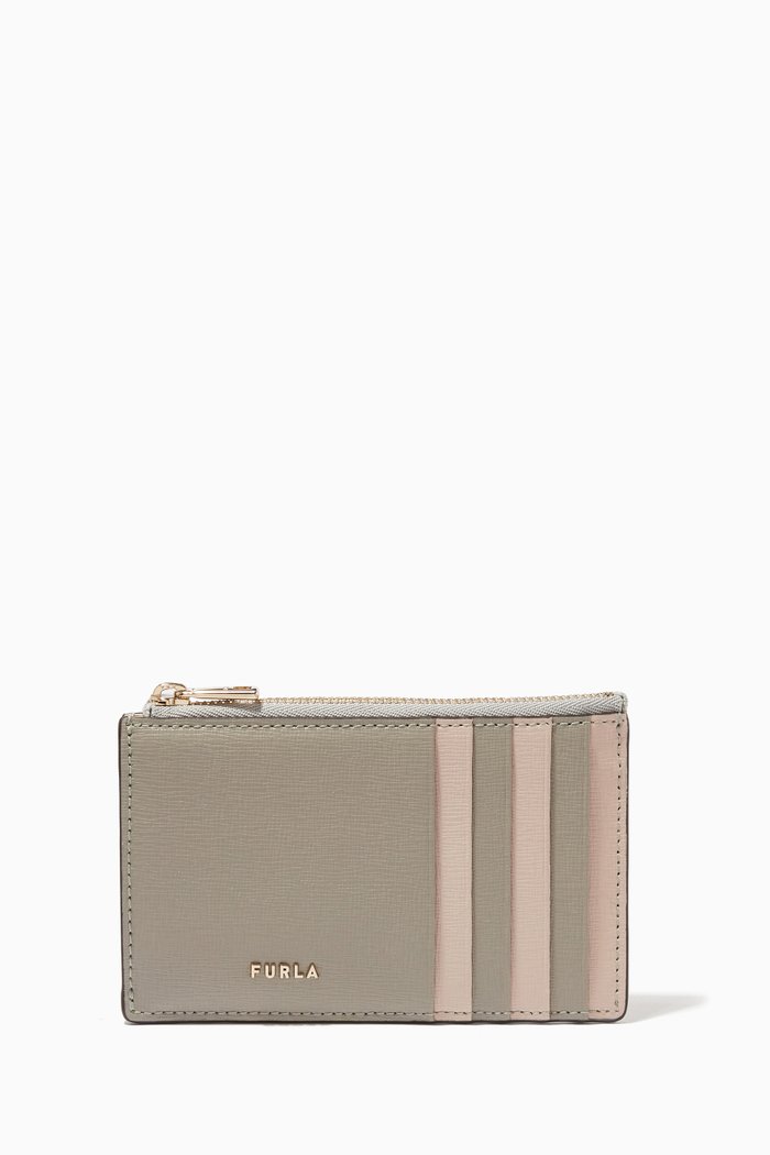 

Babylon Medium Long Cardholder in Saffiano Leather, Grey