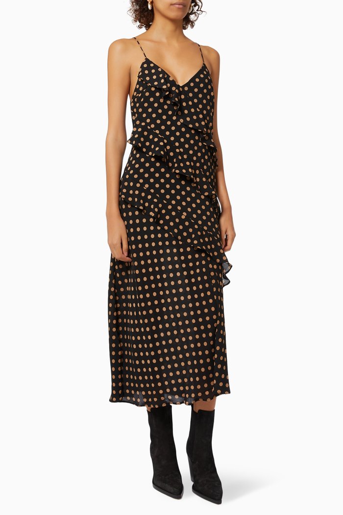 

Ayat Cami Frill Slip Dress, Black
