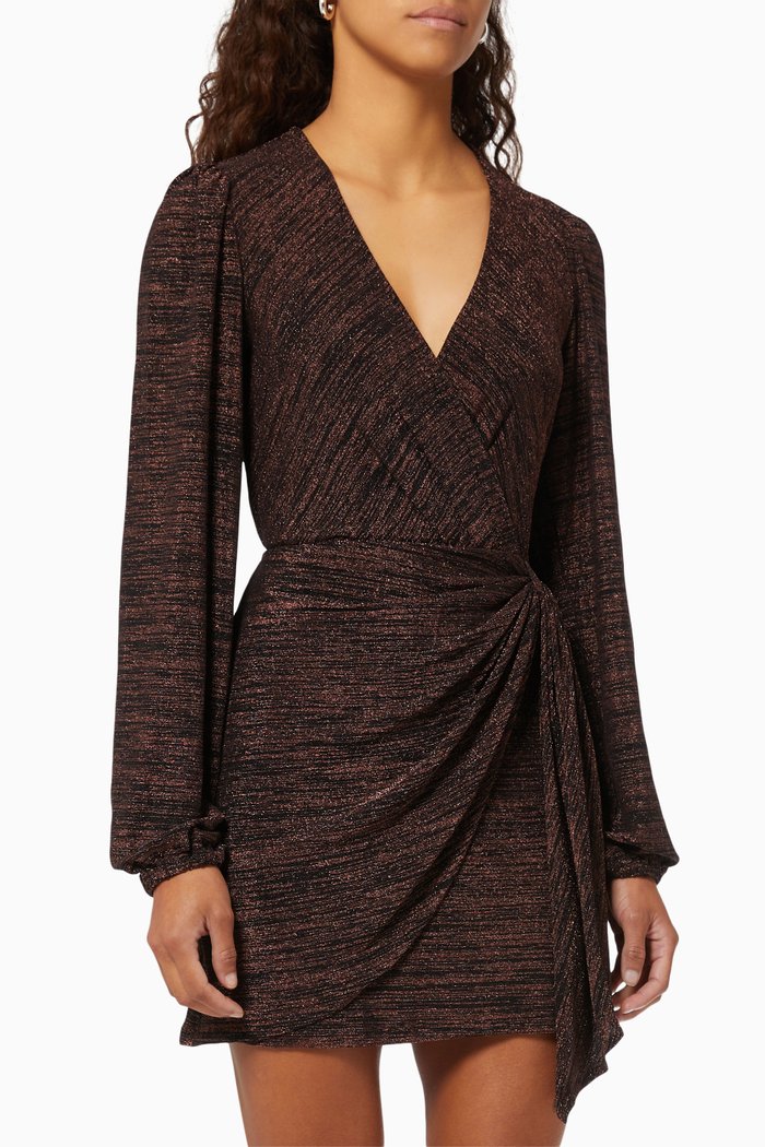 

Imane Mini Dress in Melange Knit, Black
