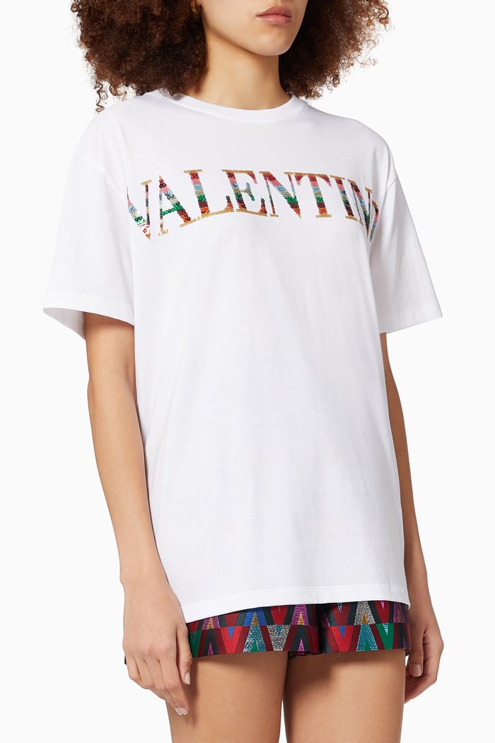 

Embroidered Logo T-shirt in Jersey, White