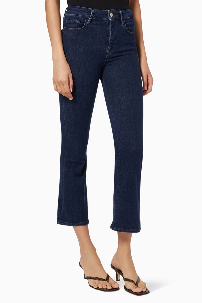 

Le One Crop Mini Boot Jeans in Organic Cotton, Blue