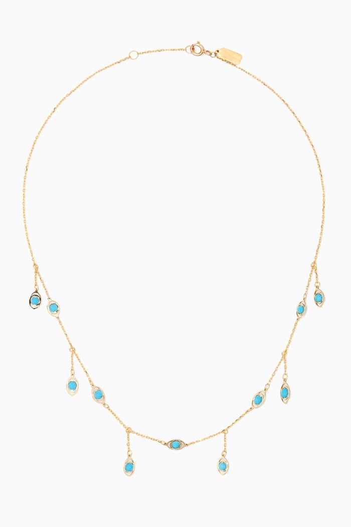 

Drops Choker with Turquoise in 18kt Yellow Gold
