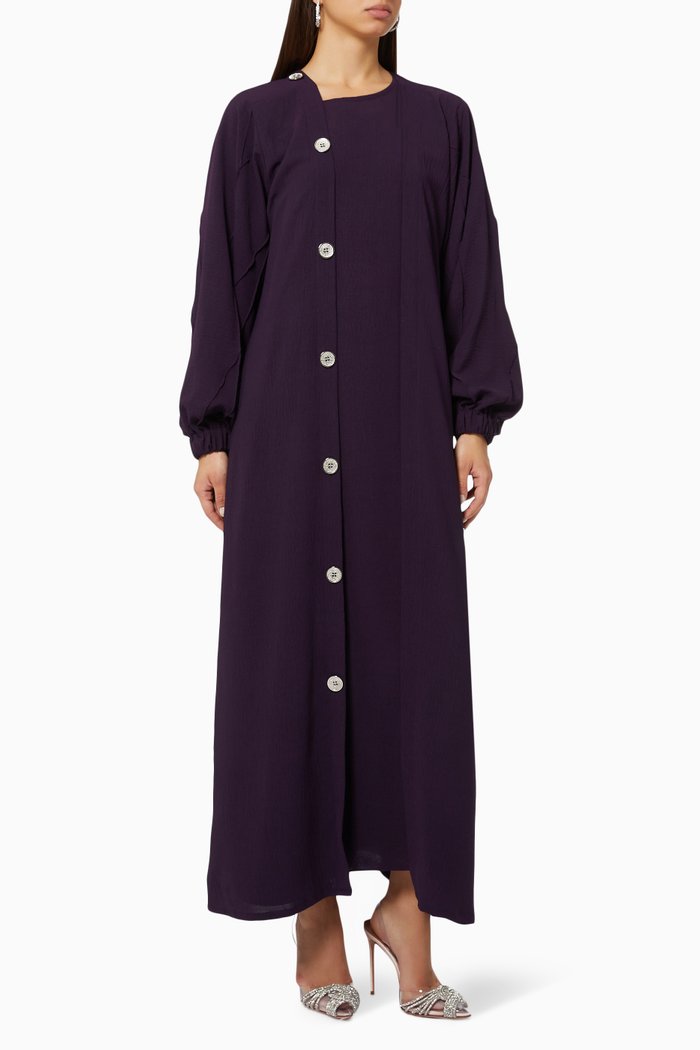 

Button Abaya Set, Grey