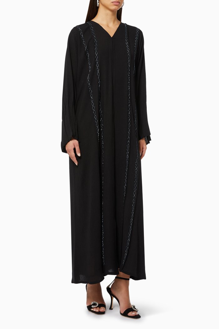 

Bead Embellished Abaya, Black