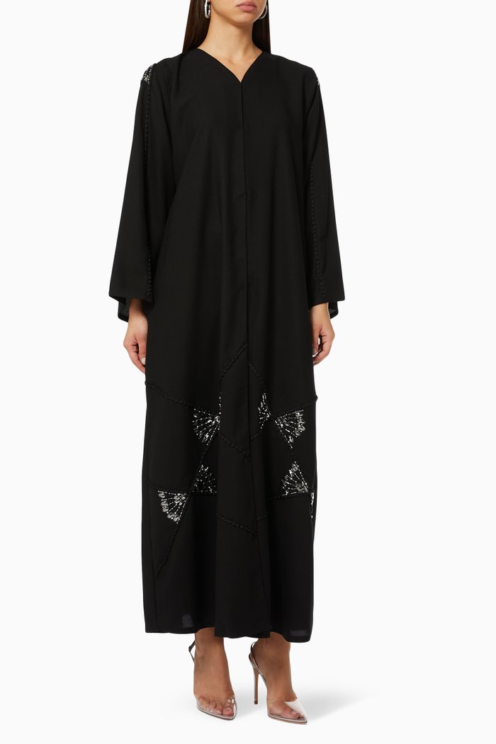 

Bead Embellished Abaya, Black