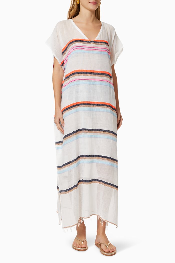 

Classic Bandira Caftan in Cotton, White