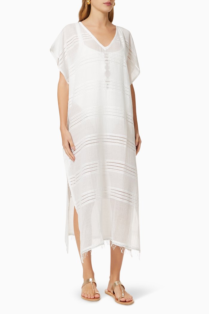 

Classic Abira Caftan in Cotton, White