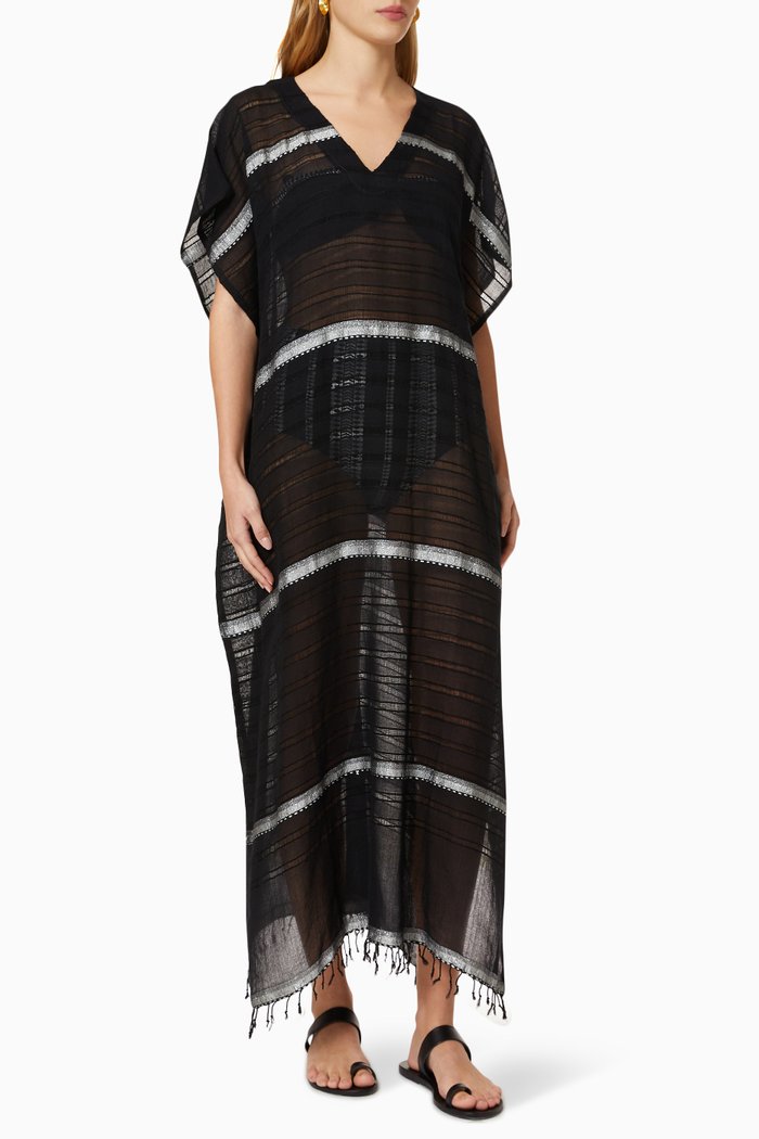 

Classic Tikuri Caftan in Cotton, Black