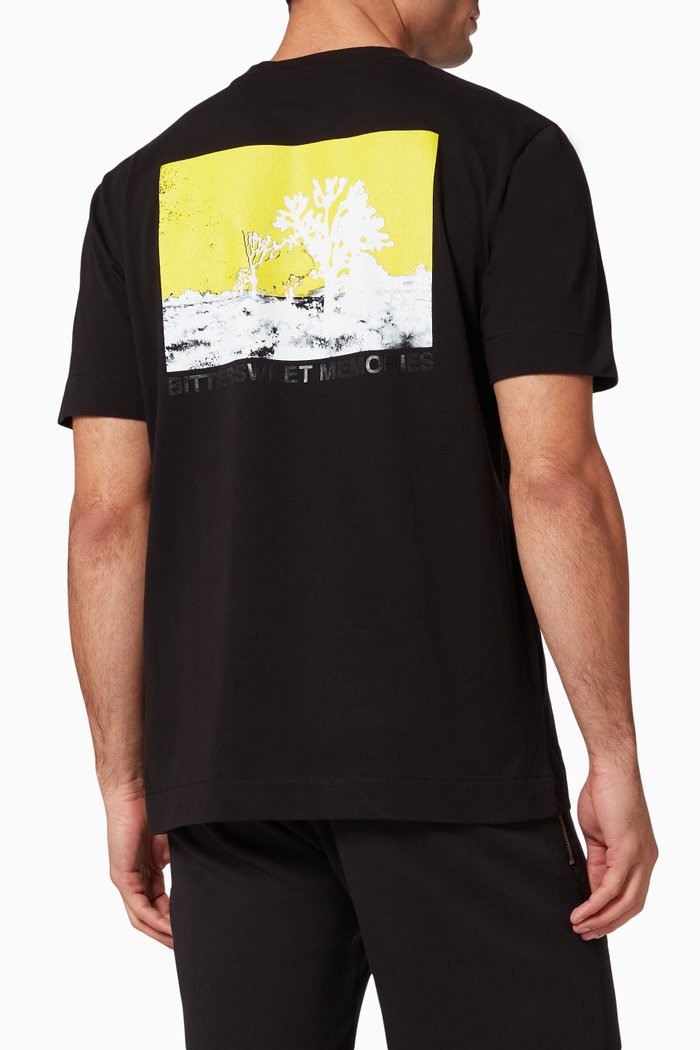 

Graphic Printed T-shirt in Cotton Jersey, Black