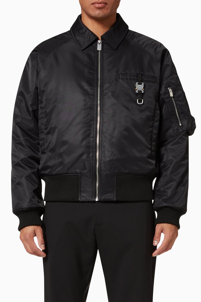 

Bomber Jacket in Recycled Nylon, Black