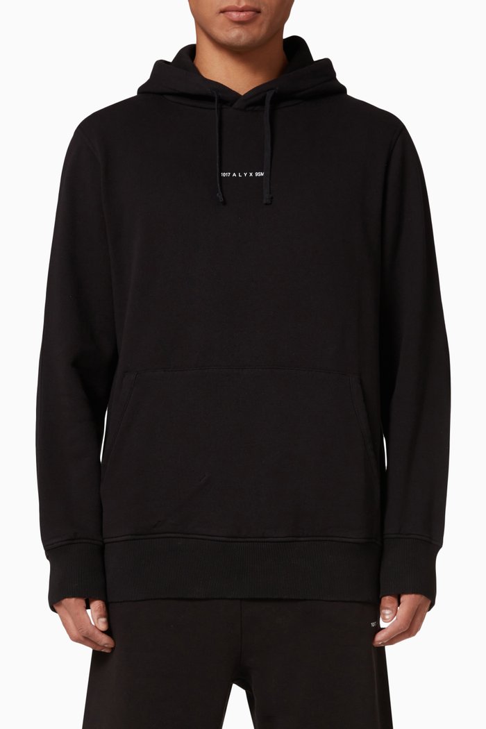 

Collection Logo Hoodie in Cotton Terry, Black