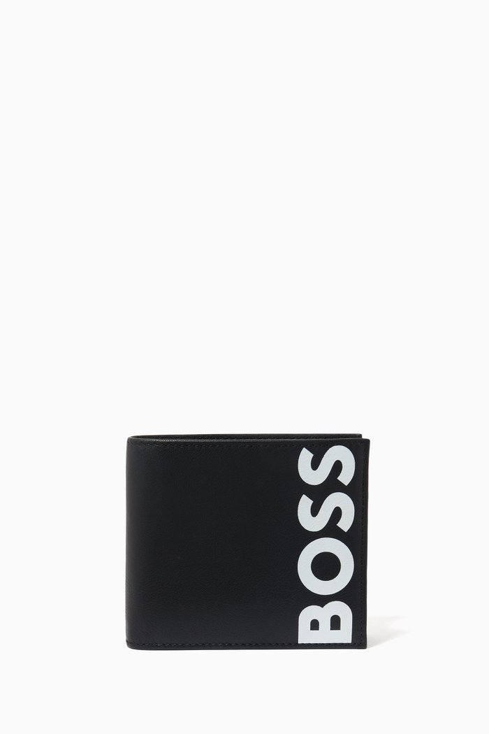 Big Logo Wallet in Leather, Black