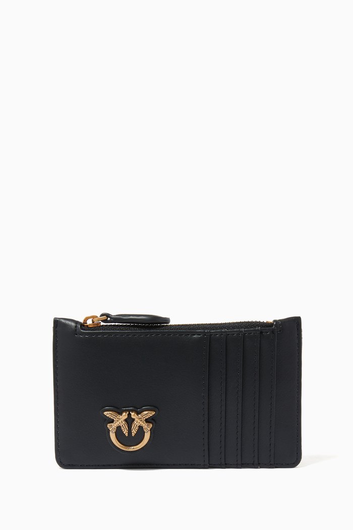 

Airone Card Holder in Leather, Black