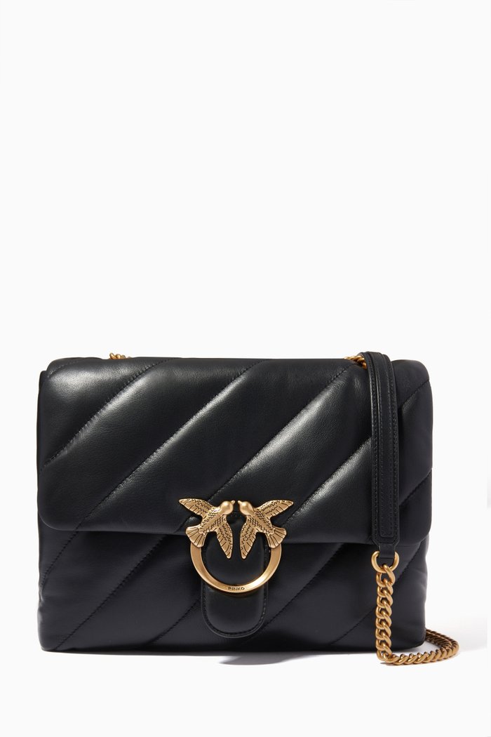 

Love Big Puff Maxi Quilt Bag, Black